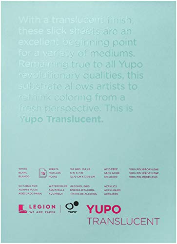 Legion Yupo Paper L21-YUP153CL57 Durchscheinende Blätter, 12,7 x 17,8 cm, 15 Stück von Legion