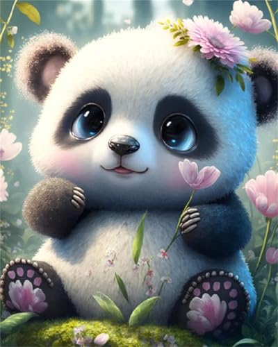Lehaha Diamond Painting Erwachsene Kinder,Stitch Diamant Painting Set Bilder für Anime Katze,Deko Crystal Art Geschenke,Roter Panda(30x40cm) von Lehaha