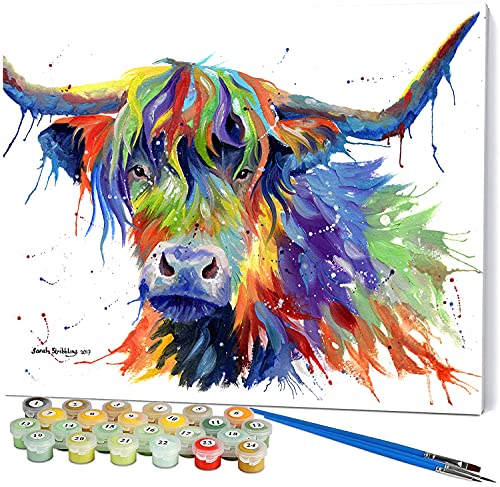 Lehaha Malen nach Zahlen Kit für Erwachsene Kinder,DIY Ölgemälde Kits mit Pinsel-Leinwand, Paint by Numbers für Bunte Hochlandkuh Tier -Weihnachten Geburtstag Home Haus Deko,Mit Rahmen,40x50cm Lehaha Malen nach Zahlen Kit für Erwachsene Kinder,DIY Ölgemälde Kits mit Pinsel-Leinwand, Paint by Numbers für Bunte Hochlandkuh Tier -Weihnachten Geburtstag Home Haus Deko,Mit Rahmen,40x50cm von Lehaha