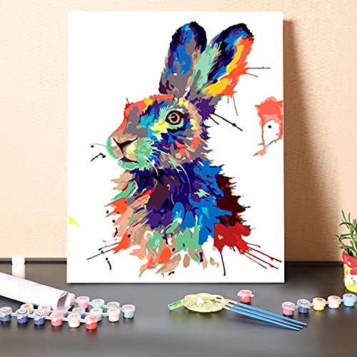 Lehaha Malen nach Zahlen Kit für Erwachsene Kinder,DIY Ölgemälde Kits mit Pinsel-Leinwand, Paint by Numbers für Buntes Hasentier Kaninchen -Weihnachten Geburtstag Home Haus Deko,Mit Rahmen,40x50cm Lehaha Malen nach Zahlen Kit für Erwachsene Kinder,DIY Ölgemälde Kits mit Pinsel-Leinwand, Paint by Numbers für Buntes Hasentier Kaninchen -Weihnachten Geburtstag Home Haus Deko,Mit Rahmen,40x50cm von Lehaha