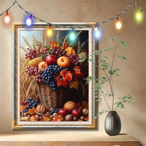 5D Diamond Painting Kinder, Diamant Painting Bilder für Erwachsene Große (50x70cm), DIY Obst,Landschaft Full Drill Crystal Art Mosaikherstellung Basteln Kits für Geschenk, Home Wand Décor 57F-3294 von LeiDong