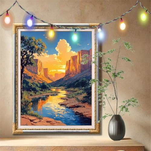 5D Diamond Painting Kinder, Diamant Painting Bilder für Erwachsene Große (80x107cm), DIY Berg,Landschaft Full Drill Crystal Art Mosaikherstellung Basteln Kits für Geschenk, Home Wand Décor 57F-7897 von LeiDong