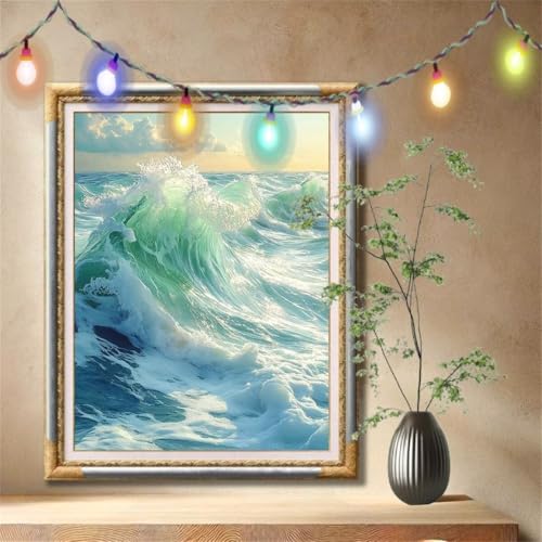 5D Diamond Painting Kinder, Diamant Painting Bilder für Erwachsene Große 50x70cm, DIY Landschaft,Wellen Full Drill Crystal Art Mosaikherstellung Basteln Kits für Geschenk, Home Wand Décor 57F-5734 5D Diamond Painting Kinder, Diamant Painting Bilder für Erwachsene Große 50x70cm, DIY Landschaft,Wellen Full Drill Crystal Art Mosaikherstellung Basteln Kits für Geschenk, Home Wand Décor 57F-5734 von LeiDong