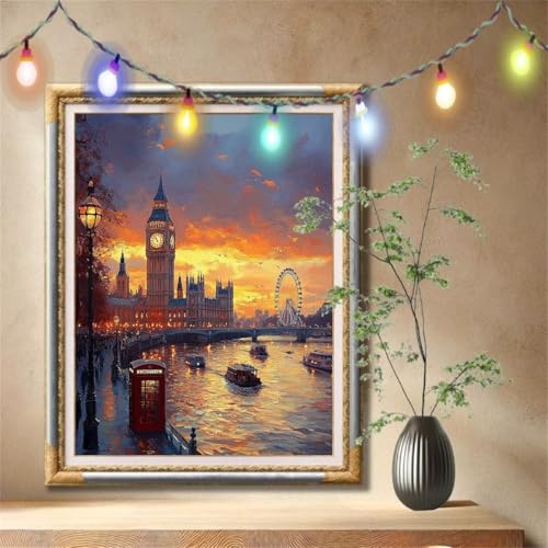 5D Diamond Painting Kinder, Diamant Painting Bilder für Erwachsene Große 50x70cm, DIY London,Landschaft Full Drill Crystal Art Mosaikherstellung Basteln Kits für Geschenk, Home Wand Décor 57F-2294 5D Diamond Painting Kinder, Diamant Painting Bilder für Erwachsene Große 50x70cm, DIY London,Landschaft Full Drill Crystal Art Mosaikherstellung Basteln Kits für Geschenk, Home Wand Décor 57F-2294 von LeiDong