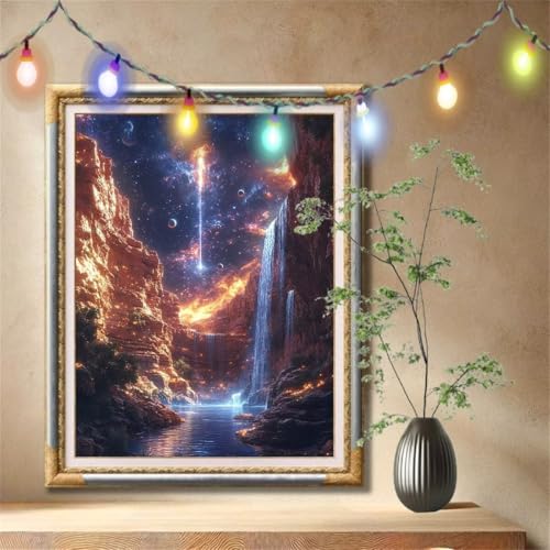 5D Diamond Painting Kinder, Diamant Painting Bilder für Erwachsene Große 50x70cm, DIY Wasserfall,Planet Full Drill Crystal Art Mosaikherstellung Basteln Kits für Geschenk, Home Wand Décor 57F-2734 5D Diamond Painting Kinder, Diamant Painting Bilder für Erwachsene Große 50x70cm, DIY Wasserfall,Planet Full Drill Crystal Art Mosaikherstellung Basteln Kits für Geschenk, Home Wand Décor 57F-2734 von LeiDong