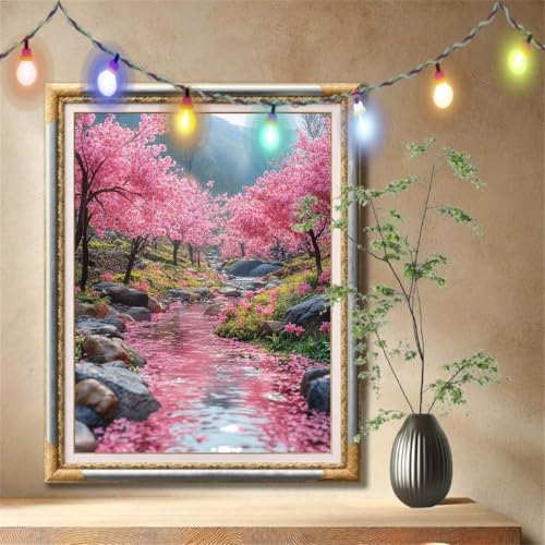 5D Diamond Painting Kinder, Diamant Painting Bilder für Erwachsene Große 60x80cm, DIY Kirschblüte,Fluss Full Drill Crystal Art Mosaikherstellung Basteln Kits für Geschenk, Home Wand Décor 57F-4655 5D Diamond Painting Kinder, Diamant Painting Bilder für Erwachsene Große 60x80cm, DIY Kirschblüte,Fluss Full Drill Crystal Art Mosaikherstellung Basteln Kits für Geschenk, Home Wand Décor 57F-4655 von LeiDong