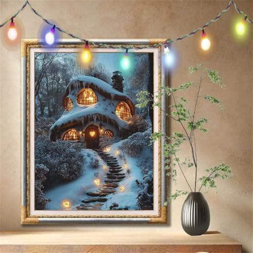 5D Diamond Painting Kinder, Diamant Painting Bilder für Erwachsene Große 70x90cm, DIY Schnee Szene,Hütte Full Drill Crystal Art Mosaikherstellung Basteln Kits für Geschenk, Home Wand Décor 57F-4376 5D Diamond Painting Kinder, Diamant Painting Bilder für Erwachsene Große 70x90cm, DIY Schnee Szene,Hütte Full Drill Crystal Art Mosaikherstellung Basteln Kits für Geschenk, Home Wand Décor 57F-4376 von LeiDong