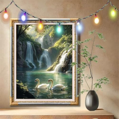 5D Diamond Painting Kinder, Diamant Painting Bilder für Erwachsene Große 90x120cm, DIY Schwan,Landschaft Full Drill Crystal Art Mosaikherstellung Basteln Kits für Geschenk, Home Wand Décor 57F-3418 5D Diamond Painting Kinder, Diamant Painting Bilder für Erwachsene Große 90x120cm, DIY Schwan,Landschaft Full Drill Crystal Art Mosaikherstellung Basteln Kits für Geschenk, Home Wand Décor 57F-3418 von LeiDong
