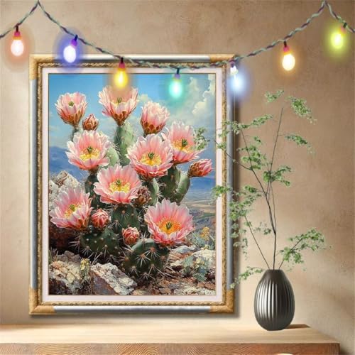 5D Diamond Painting Kinder,Diamant Painting Bilder für Erwachsene Große (100x133cm),DIY Landschaft,Kaktus Full Drill Crystal Art Mosaikherstellung Basteln Kits für Geschenk,Home Wand Décor 57F-6179 von LeiDong