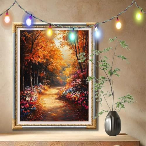 5D Diamond Painting Kinder,Diamant Painting Bilder für Erwachsene Große (100x133cm),DIY Weg,Wald Full Drill Crystal Art Mosaikherstellung Basteln Kits,Geeignet Als Geschenk,Home Wand Décor 57F-3939 von LeiDong