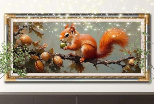 5D Diamond Painting Kinder,Diamant Painting Bilder für Erwachsene Große (100x200cm),DIY Eichhörnchen,Landschaft Full Drill Crystal Art Mosaikherstellung Basteln Kits,Geeignet Als Home Décor 55F-12809 von LeiDong