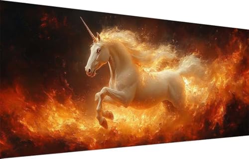 5D Diamond Painting Kinder,Diamant Painting Bilder für Erwachsene Große (100x200cm),DIY Flamme,Einhorn Full Drill Crystal Art Mosaikherstellung Basteln Kits,Geeignet Als Home Wand Décor 55F-2849 von LeiDong
