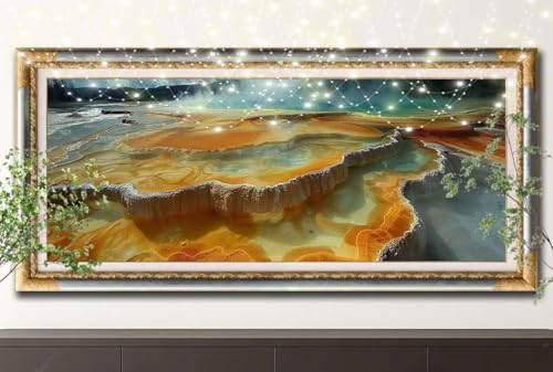 5D Diamond Painting Kinder,Diamant Painting Bilder für Erwachsene Große (100x200cm),DIY Heiße Quelle,Landschaft Full Drill Crystal Art Mosaikherstellung Basteln Kits,Geeignet Als Home Décor 55F-12989 von LeiDong