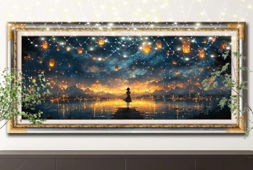 5D Diamond Painting Kinder,Diamant Painting Bilder für Erwachsene Große (100x200cm),DIY Mädchen,Sternenhimmel Full Drill Crystal Art Mosaikherstellung Basteln Kits,Geeignet Als Home Décor 55F-12449 von LeiDong