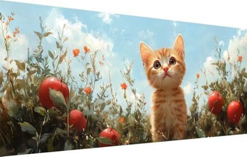 5D Diamond Painting Kinder,Diamant Painting Bilder für Erwachsene Große (100x200cm),DIY Orange Katze,Wasserfrucht Full Drill Crystal Art Mosaikherstellung Basteln Kits,Geeignet Als Home Décor 55F-3269 von LeiDong