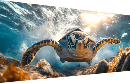 5D Diamond Painting Kinder,Diamant Painting Bilder für Erwachsene Große (100x200cm),DIY Schildkröte,Meer Full Drill Crystal Art Mosaikherstellung Basteln Kits,Geeignet Als Home Wand Décor 55F-2189 von LeiDong