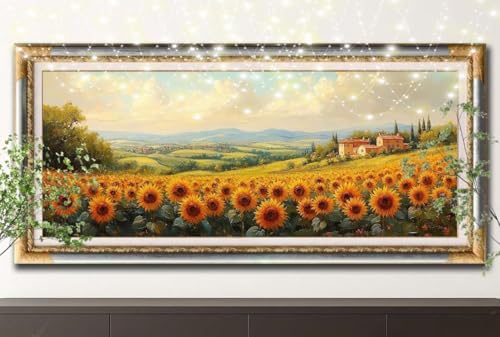 5D Diamond Painting Kinder,Diamant Painting Bilder für Erwachsene Große (100x200cm),DIY Sonnenblume,Landschaft Full Drill Crystal Art Mosaikherstellung Basteln Kits,Geeignet Als Home Décor 55F-13469 von LeiDong