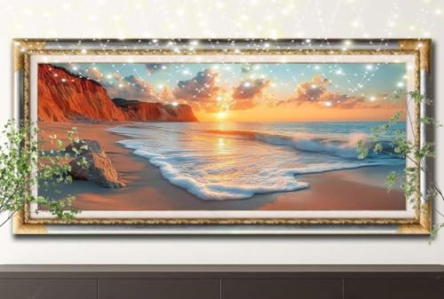 5D Diamond Painting Kinder,Diamant Painting Bilder für Erwachsene Große (100x200cm),DIY Sonnenuntergang,Strand Full Drill Crystal Art Mosaikherstellung Basteln Kits,Geeignet Als Home Décor 55F-13229 von LeiDong