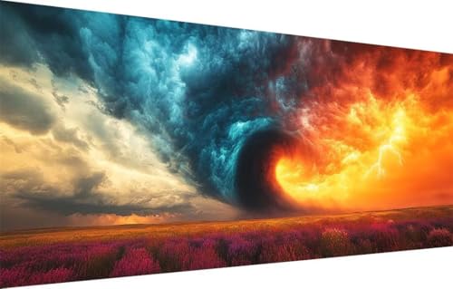 5D Diamond Painting Kinder,Diamant Painting Bilder für Erwachsene Große (100x200cm),DIY Tornado,Landschaft Full Drill Crystal Art Mosaikherstellung Basteln Kits,Geeignet Als Home Wand Décor 55F-3749 von LeiDong
