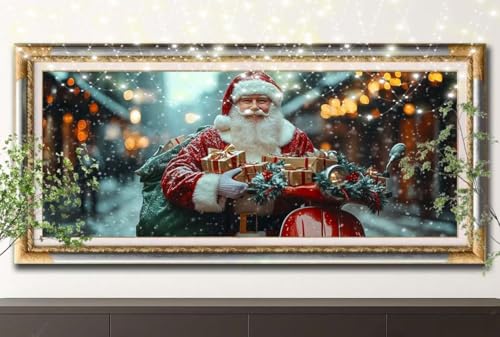 5D Diamond Painting Kinder,Diamant Painting Bilder für Erwachsene Große (100x200cm),DIY Weihnachtsmann,Motorrad Full Drill Crystal Art Mosaikherstellung Basteln Kits,Geeignet Als Home Décor 55F-12509 von LeiDong