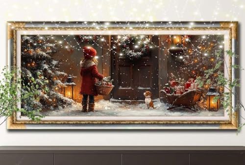 5D Diamond Painting Kinder,Diamant Painting Bilder für Erwachsene Große (100x200cm),DIY Welpe,Weihnachtsbaum Full Drill Crystal Art Mosaikherstellung Basteln Kits,Geeignet Als Home Décor 55F-13529 von LeiDong