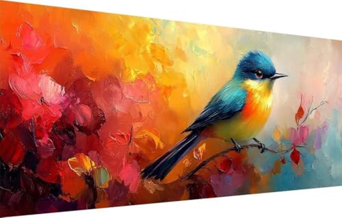 5D Diamond Painting Kinder,Diamant Painting Bilder für Erwachsene Große (100x250cm),DIY Spatz,Landschaft Full Drill Crystal Art Mosaikherstellung Basteln Kits,Geeignet Als Home Wand Décor 55F-3870 von LeiDong