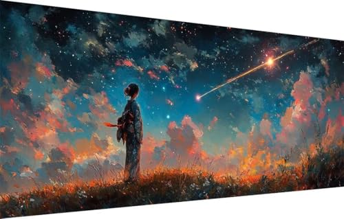 5D Diamond Painting Kinder,Diamant Painting Bilder für Erwachsene Große (100x250cm),DIY Sternschnuppe,Landschaft Full Drill Crystal Art Mosaikherstellung Basteln Kits,Geeignet Als Home Décor 55F-3690 von LeiDong
