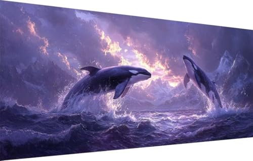5D Diamond Painting Kinder,Diamant Painting Bilder für Erwachsene Große (100x250cm),DIY Wal,Landschaft Full Drill Crystal Art Mosaikherstellung Basteln Kits,Geeignet Als Home Wand Décor 55F-3090 von LeiDong