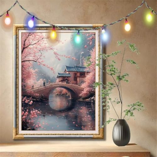 5D Diamond Painting Kinder,Diamant Painting Bilder für Erwachsene Große (120x160cm),DIY Brücke,Landschaft Full Drill Crystal Art Mosaikherstellung Basteln Kits für Geschenk,Home Wand Décor 57F-3980 von LeiDong