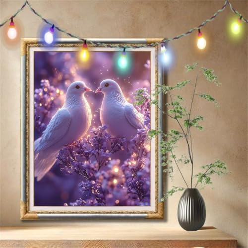 5D Diamond Painting Kinder,Diamant Painting Bilder für Erwachsene Große (30x40cm),DIY Taube,Tier Full Drill Crystal Art Mosaikherstellung Basteln Kits,Geeignet Als Geschenk,Home Wand Décor 57F-1372 von LeiDong