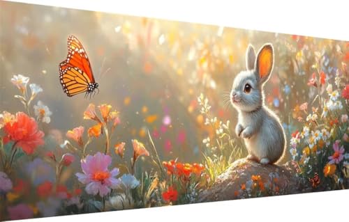 5D Diamond Painting Kinder,Diamant Painting Bilder für Erwachsene Große (40x120cm),DIY Schmetterling,Hase Full Drill Crystal Art Mosaikherstellung Basteln Kits,Geeignet Als Home Wand Décor 55F-2660 von LeiDong