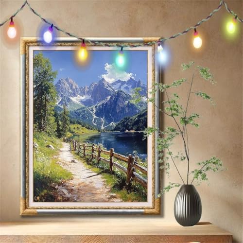 5D Diamond Painting Kinder,Diamant Painting Bilder für Erwachsene Große (40x50cm),DIY Fluss,Weg Full Drill Crystal Art Mosaikherstellung Basteln Kits,Geeignet Als Geschenk,Home Wand Décor 57F-1573 von LeiDong