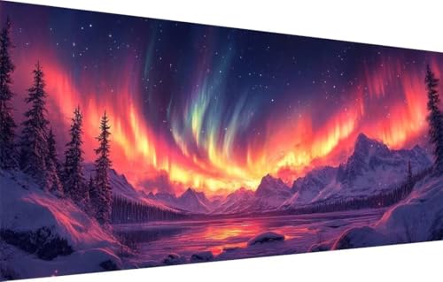 5D Diamond Painting Kinder,Diamant Painting Bilder für Erwachsene Große (40x80cm),DIY Aurora,Schneeberg Full Drill Crystal Art Mosaikherstellung Basteln Kits,Geeignet Als Home Wand Décor 55F-2899 von LeiDong