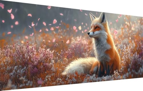 5D Diamond Painting Kinder,Diamant Painting Bilder für Erwachsene Große (60x120cm),DIY Fuchs,Wildblume Full Drill Crystal Art Mosaikherstellung Basteln Kits,Geeignet Als Home Wand Décor 55F-2603 von LeiDong