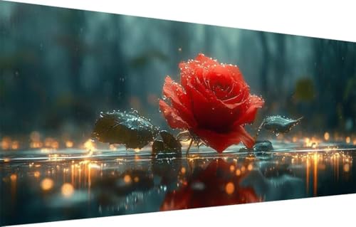 5D Diamond Painting Kinder,Diamant Painting Bilder für Erwachsene Große (60x120cm),DIY Rote Rose,Landschaft Full Drill Crystal Art Mosaikherstellung Basteln Kits,Geeignet Als Home Décor 55F-2483 von LeiDong