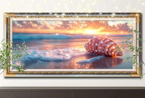 5D Diamond Painting Kinder,Diamant Painting Bilder für Erwachsene Große (60x120cm),DIY Strand,Muschel Full Drill Crystal Art Mosaikherstellung Basteln Kits,Geeignet Als Home Wand Décor 55F-12143 von LeiDong