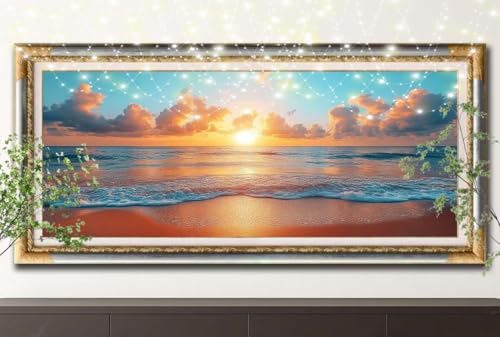 5D Diamond Painting Kinder,Diamant Painting Bilder für Erwachsene Große (60x180cm),DIY Sonnenuntergang,Strand Full Drill Crystal Art Mosaikherstellung Basteln Kits,Geeignet Als Home Décor 55F-13104 von LeiDong
