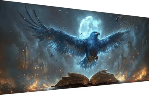 5D Diamond Painting Kinder,Diamant Painting Bilder für Erwachsene Große (70x140cm),DIY Adler,Buch Full Drill Crystal Art Mosaikherstellung Basteln Kits,Geeignet Als Geschenk,Home Wand Décor 55F-3625 von LeiDong