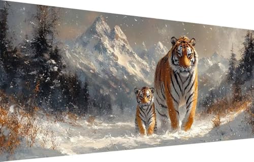 5D Diamond Painting Kinder,Diamant Painting Bilder für Erwachsene Große (80x160cm),DIY Tiger,Schneeberg Full Drill Crystal Art Mosaikherstellung Basteln Kits,Geeignet Als Home Wand Décor 55F-3567 von LeiDong
