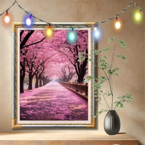 5D Diamond Painting Kinder,Diamant Painting Bilder für Erwachsene Große 50x70cm,DIY Kirschblütenbaum,Landschaftsansicht Full Drill Crystal Art Mosaikherstellung Basteln Kits für Home Décor 57F-4694 5D Diamond Painting Kinder,Diamant Painting Bilder für Erwachsene Große 50x70cm,DIY Kirschblütenbaum,Landschaftsansicht Full Drill Crystal Art Mosaikherstellung Basteln Kits für Home Décor 57F-4694 von LeiDong