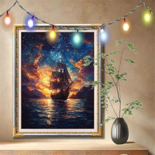 5D Diamond Painting Kinder,Diamant Painting Bilder für Erwachsene Große 70x90cm,DIY Segelboot,Sternenhimmel Full Drill Crystal Art Mosaikherstellung Basteln Kits für Geschenk,Home Wand Décor 57F-576 5D Diamond Painting Kinder,Diamant Painting Bilder für Erwachsene Große 70x90cm,DIY Segelboot,Sternenhimmel Full Drill Crystal Art Mosaikherstellung Basteln Kits für Geschenk,Home Wand Décor 57F-576 von LeiDong