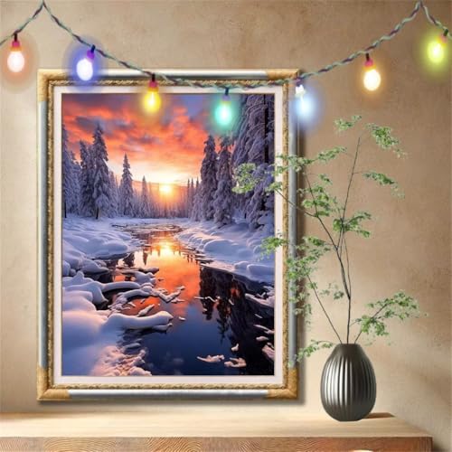 5D Diamond Painting Kinder,Diamant Painting Bilder für Erwachsene Große 90x120cm,DIY Schnee,Sonnenuntergang Full Drill Crystal Art Mosaikherstellung Basteln Kits für Geschenk,Home Wand Décor 59N-58 5D Diamond Painting Kinder,Diamant Painting Bilder für Erwachsene Große 90x120cm,DIY Schnee,Sonnenuntergang Full Drill Crystal Art Mosaikherstellung Basteln Kits für Geschenk,Home Wand Décor 59N-58 von LeiDong