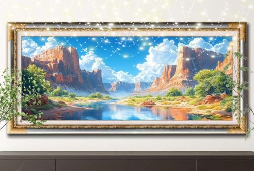 5D Diamond Painting Set für Erwachsene Große (100x200cm),Schlucht,Landschaft Diamant Painting Bilder Kinder,DIY Kristall Strass Cross Stickerei Malerei Bastelset für Büro,Wanddeko,Geschenke 55F-13379 von LeiDong