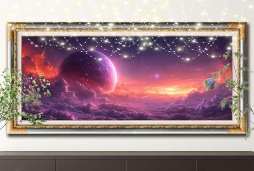 5D Diamond Painting Set für Erwachsene Große (100x200cm),Sternenhimmel,Erde Diamant Painting Bilder Kinder,DIY Kristall Strass Cross Stickerei Malerei Bastelset für Büro,Wanddeko,Geschenke 55F-13919 von LeiDong