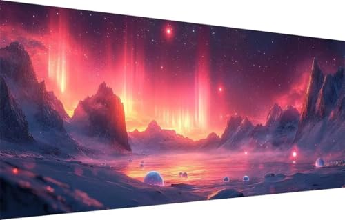 5D Diamond Painting Set für Erwachsene Große (100x250cm),Aurora,Berg Diamant Painting Bilder Kinder,DIY Kristall Strass Cross Stickerei Malerei Bastelset für Schlafzimmer,Büro,Wanddeko 55F-2880 von LeiDong