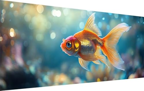 5D Diamond Painting Set für Erwachsene Große (100x250cm),Goldfisch,Landschaft Diamant Painting Bilder Kinder,DIY Kristall Strass Cross Stickerei Malerei Bastelset für Büro,Wanddeko,Geschenke 55F-3060 von LeiDong