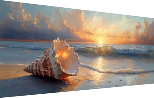 5D Diamond Painting Set für Erwachsene Große (100x250cm),Muschel,Meer Diamant Painting Bilder Kinder,DIY Kristall Strass Cross Stickerei Malerei Bastelset für Schlafzimmer,Büro,Wanddeko 55F-2220 von LeiDong