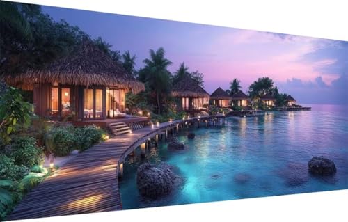 5D Diamond Painting Set für Erwachsene Große (100x250cm),Pier,Holzhaus Diamant Painting Bilder Kinder,DIY Kristall Strass Cross Stickerei Malerei Bastelset für Schlafzimmer,Büro,Wanddeko 55F-3960 von LeiDong