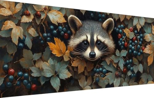 5D Diamond Painting Set für Erwachsene Große (100x250cm),Waschbär,Landschaft Diamant Painting Bilder Kinder,DIY Kristall Strass Cross Stickerei Malerei Bastelset für Büro,Wanddeko,Geschenke 55F-2760 von LeiDong