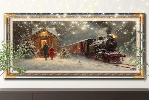5D Diamond Painting Set für Erwachsene Große (100x250cm),Weihnachtsbaum,Schneelandschaft Diamant Painting Bilder Kinder,DIY Kristall Strass Cross Stickerei Malerei Bastelset für Wanddeko 55F-12540 von LeiDong